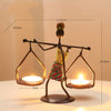 Abstract Character Iron Candle Holder