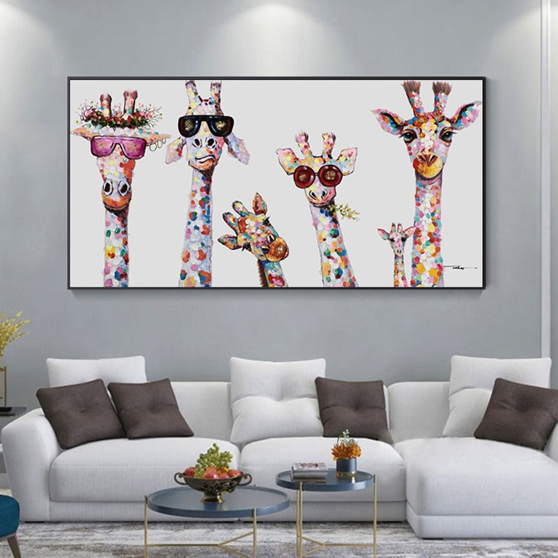 Cute Giraffes Canvas Wall Art