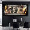 Burning Dollar Canvas Wall Art2