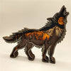 Wooden Hollow Wolf LED Ornament