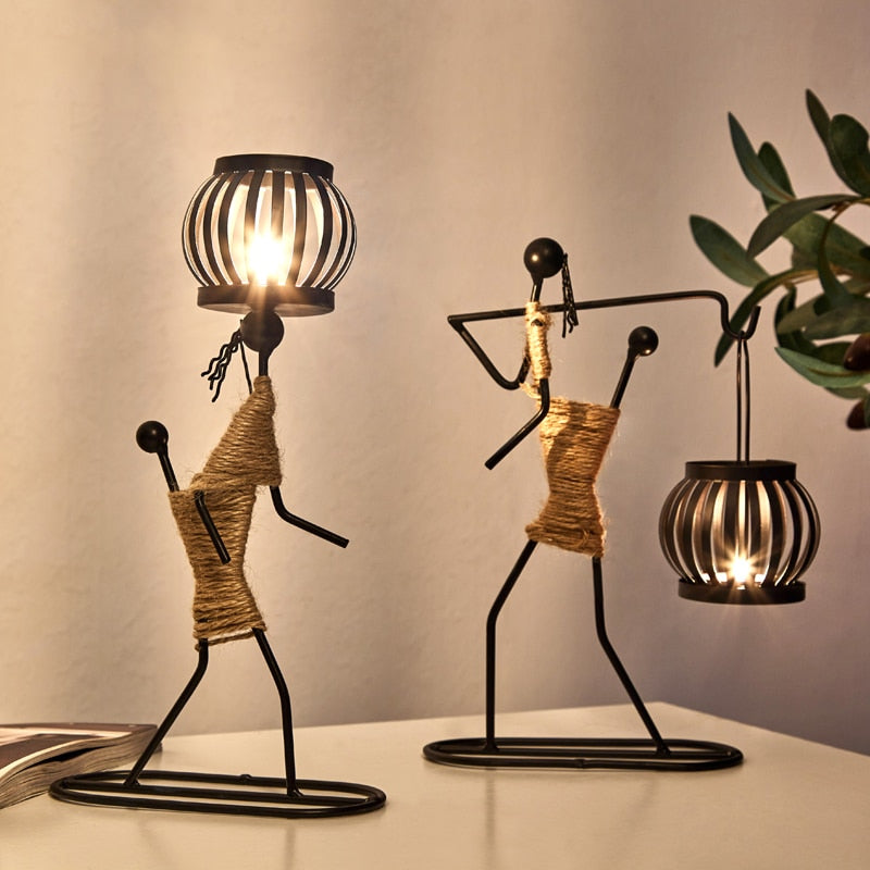 Abstract Iron Candle Holder