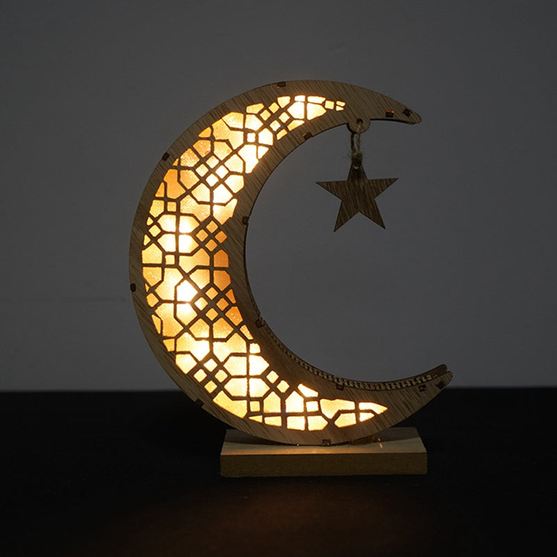 Moon Star Wooden Ornament