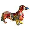 Painted Colorful Dachshund Resin Figurine
