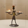 Abstract Character Iron Candle Holder