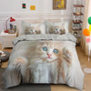 White 3D Cat Bedding Set