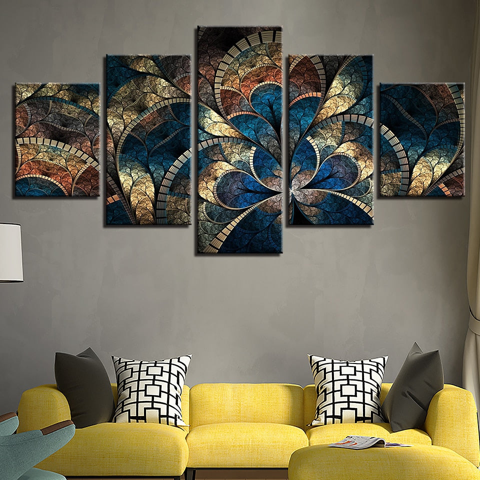 5 Pieces Abstract Flower Wall Art