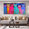 Abstract Colorful Cat Canvas Art