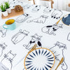 Cat waterproof white tablecloth for dining6