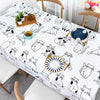 Cat waterproof white tablecloth for dining1
