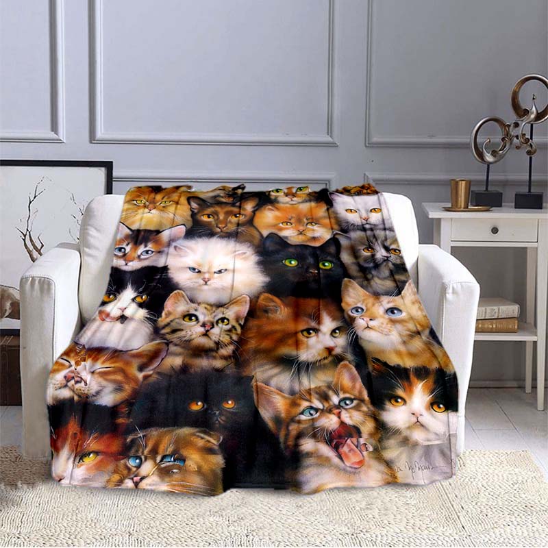 Soft Flannel Cat Blanket