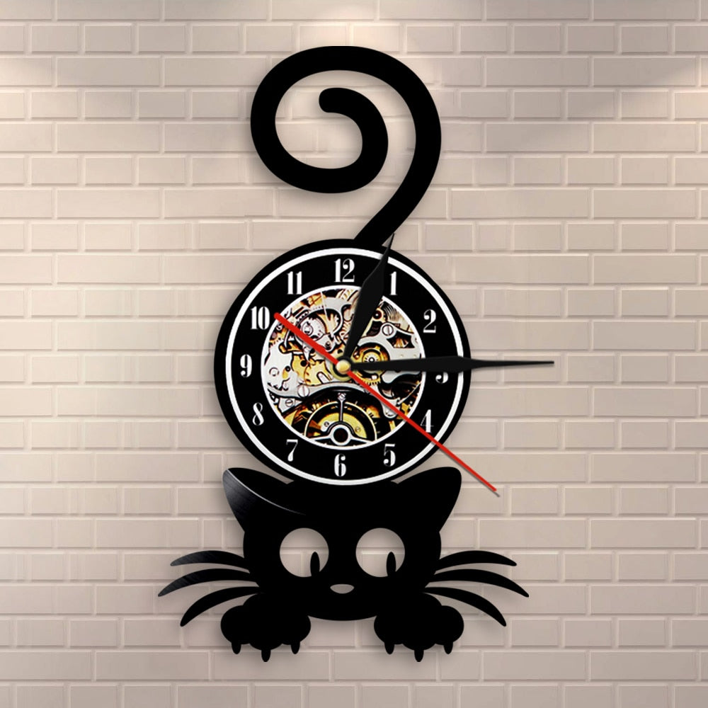Cat Funny Tail Wall Clock for home decor1