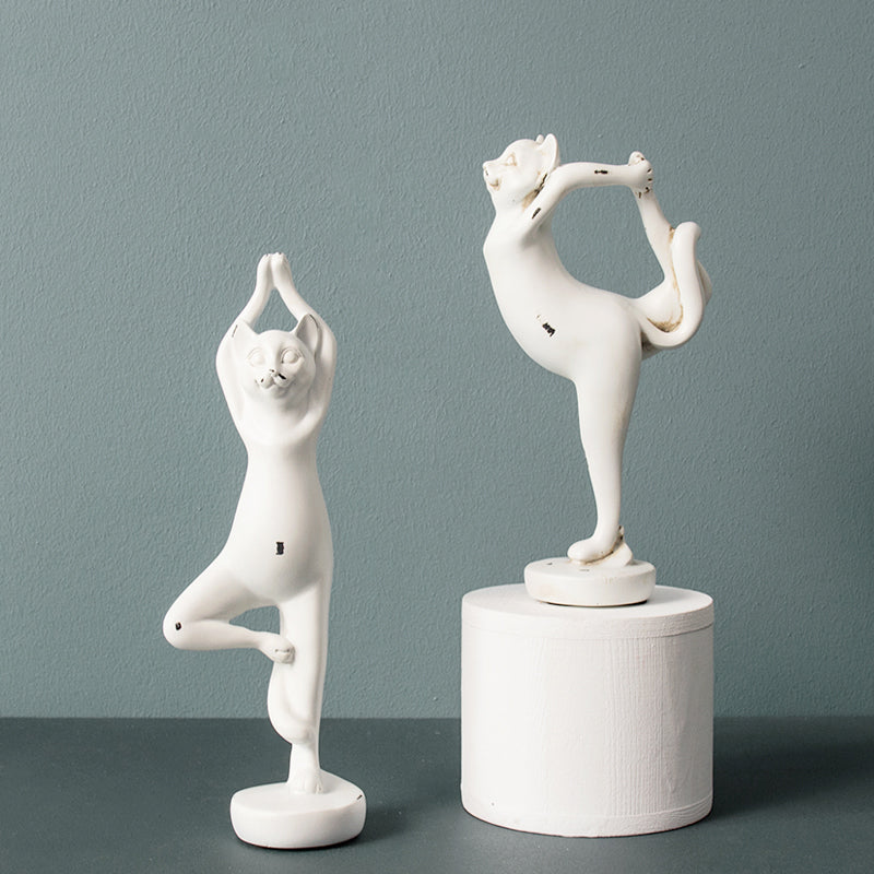 Yoga Cat Resin Art Figurine