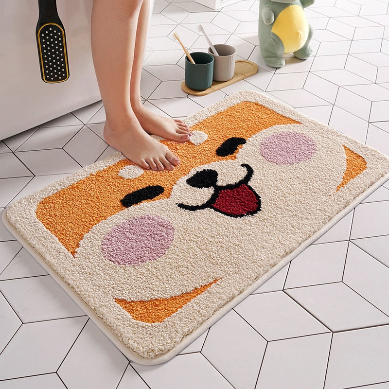 Cute Shiba Inu Thickened Furry Carpet