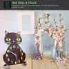 Cat themed wooden luminous wall clock3