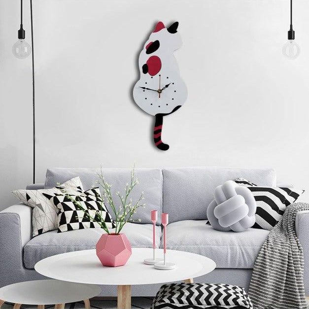 Cat Wag Tail DIY Wall Clock for home decor3