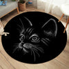 Black Cat Round Carpet0