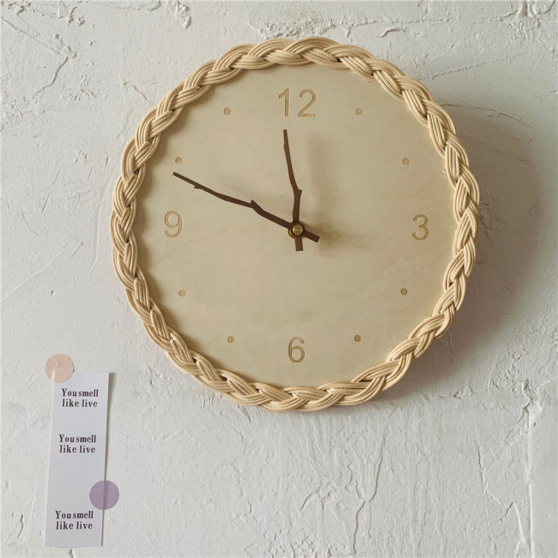 Rattan Round Wall Clock