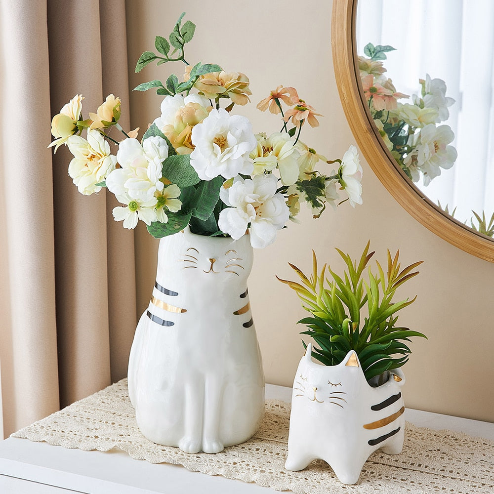 Ceramic Cat Flowerpot for indoor plants1