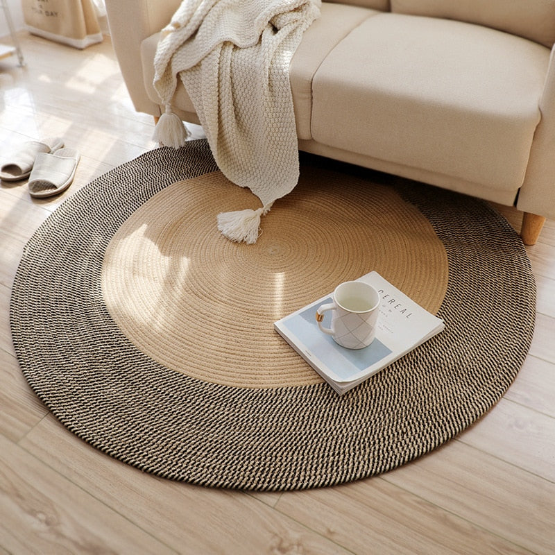 Japanese Style Knitted Round Carpet