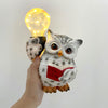 Reading Owl and Frog  LED Lamp