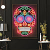Colorful Neon Skull Wall Art