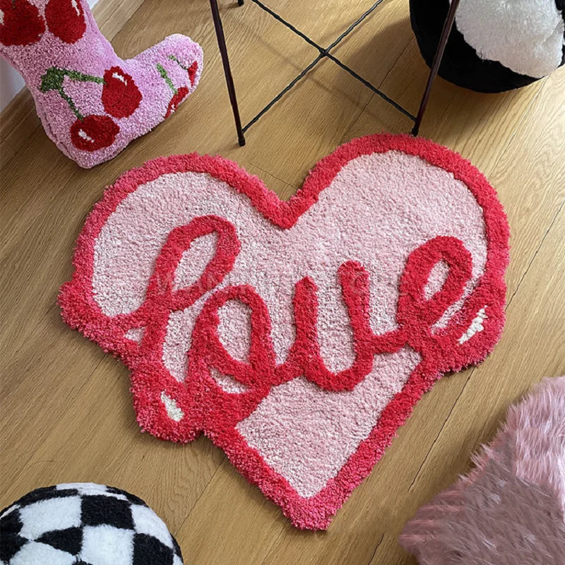 Pink Heart Love Soft Carpet