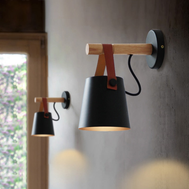 Nordic Wooden Wall Lamp