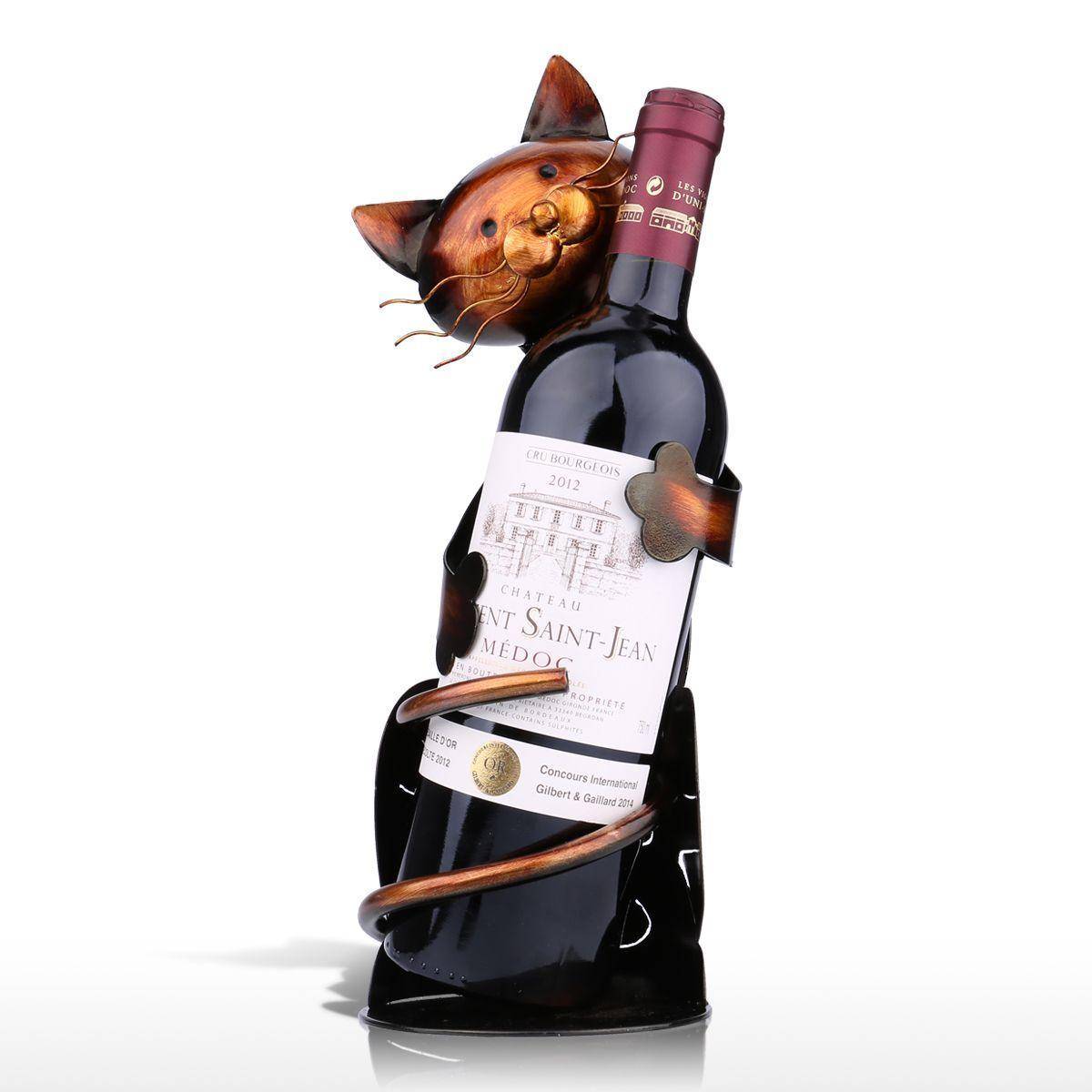 Metallic Cat Wine Rack