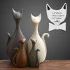 Ceramic Cat Family Ornament Set for home decoration0
