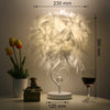 Feather Heart Shape Table Lamp