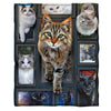 Graphic Cat Print Plush Blanket
