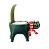 Whimsical cat-shaped ceramic flower pot for indoor &amp; outdoor decor0