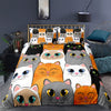 Cat Cartoon Bedding Set with Cute Cat Cartoon Pattern0