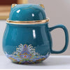 Cute Cat Ceramic Tea Mug/Lid