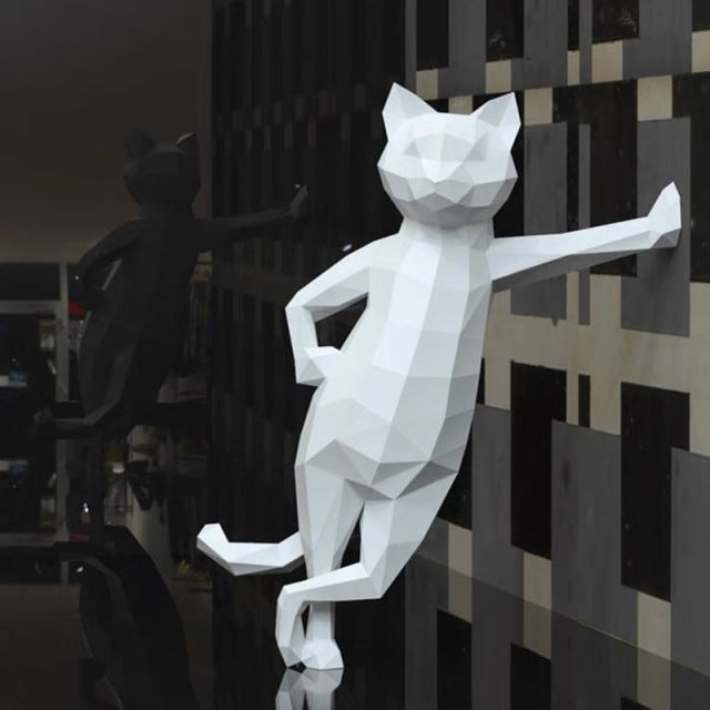 3D Paper Craft Cat Sculpture0